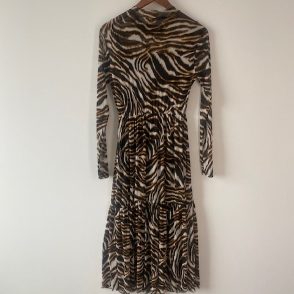 Tiger mock neck dress w/ slip